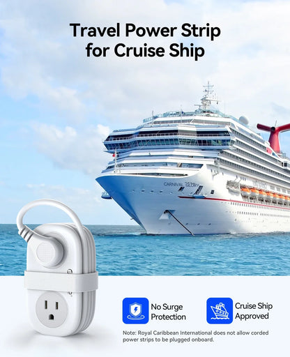 Travel-Friendly Power Strip with Cord Organization