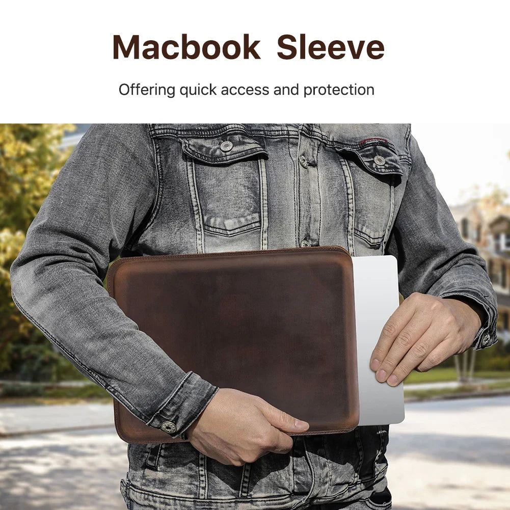 Genuine Leather Laptop Case with Modern Design