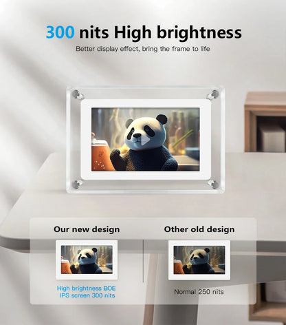 Sleek Wireless Digital Photo Display with Rechargeable Battery