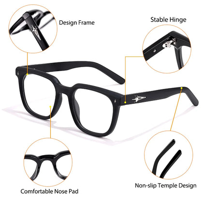 Square Glasses with Blue Light Protection