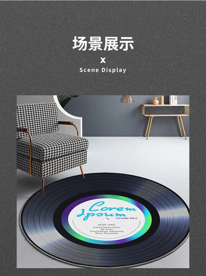 Round Decorative Area Rug for Game Room