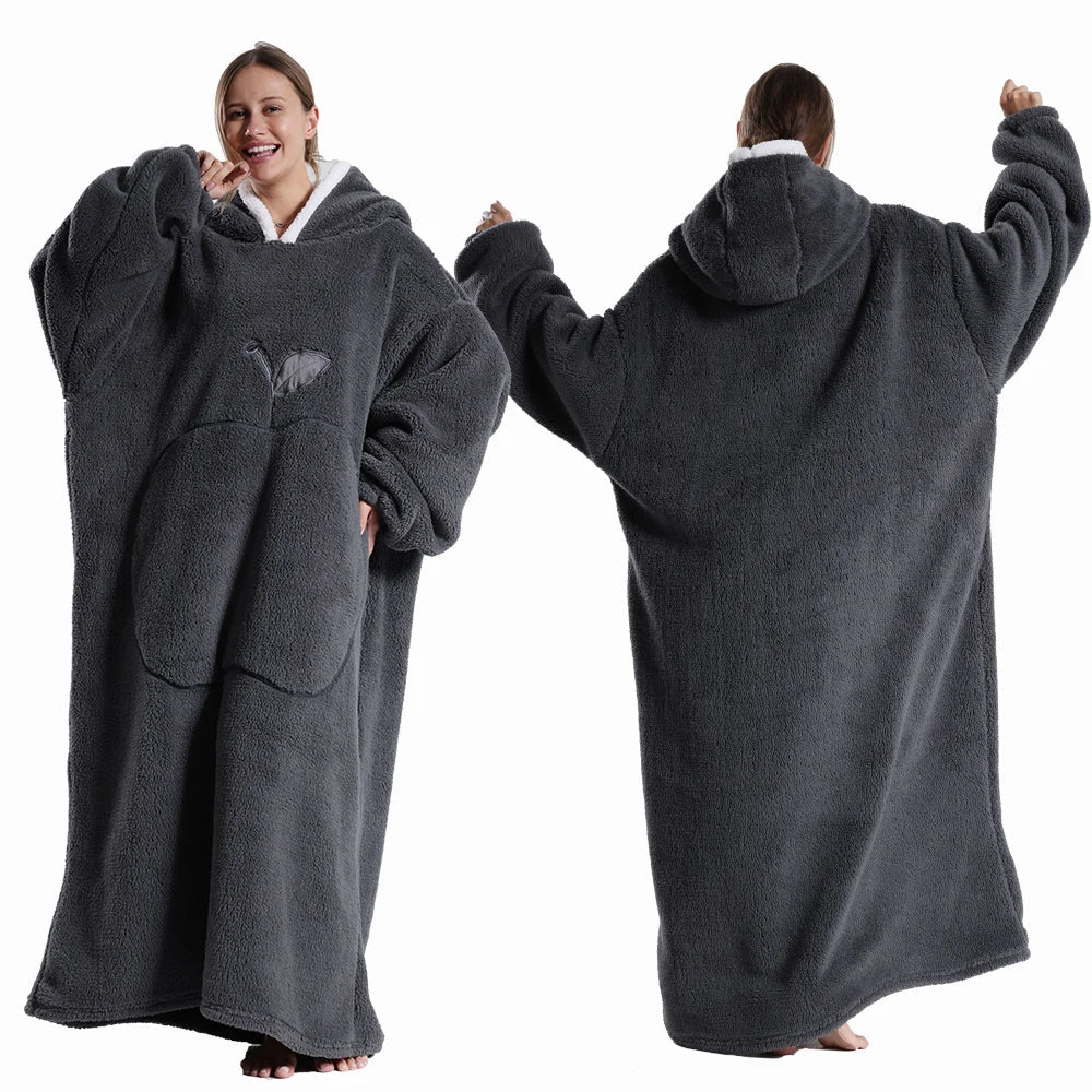 Extended Length Wearable Throw Blanket