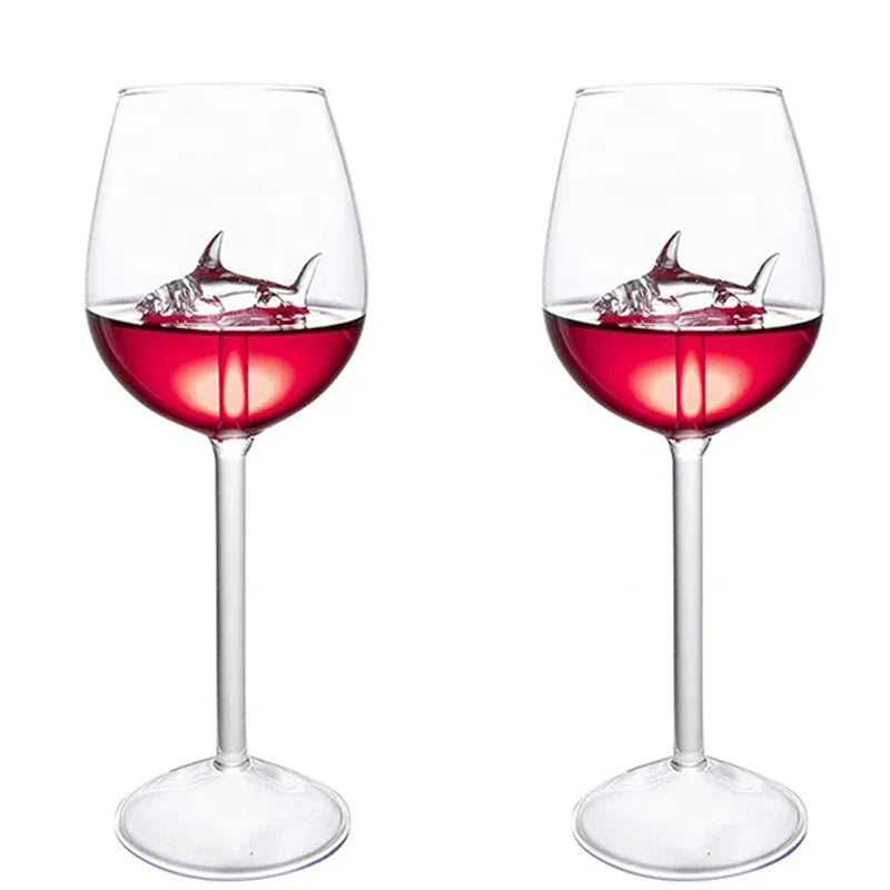 Whimsical Shark-Inspired Wine Glasses for All Celebrations