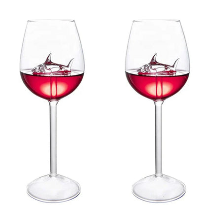 Whimsical Shark-Inspired Wine Glasses for All Celebrations