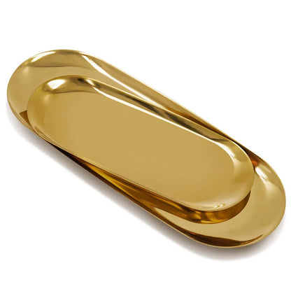 Stainless Steel Tray for Organized Storage in Gold Finish