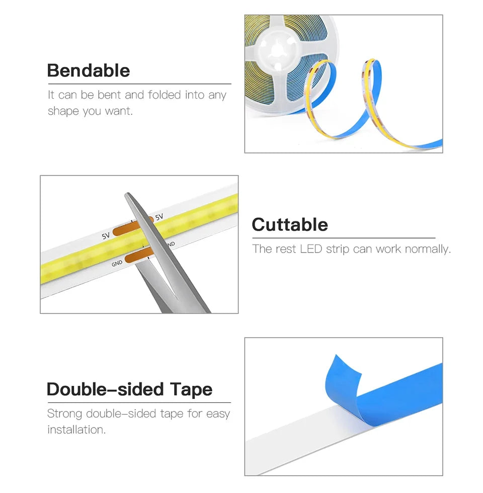 Desk Strip Light with COB LED and USB Connection