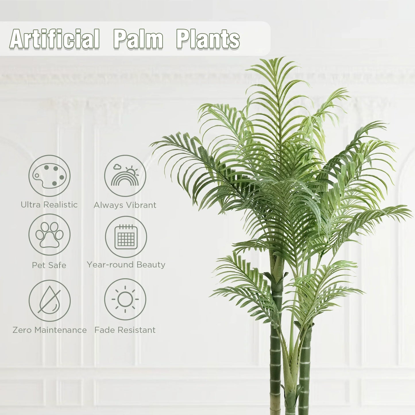 Decorative Areca Palm Plant - Faux Indoor Tree