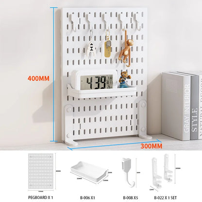 Desktop Organizer with Pegboard Design - Simple Setup, No Drilling Required