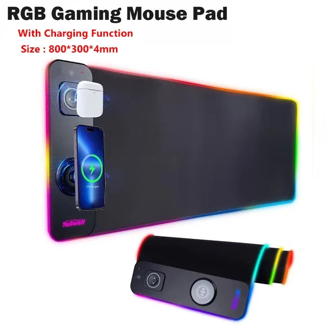 Wireless Desk Pad with RGB Lighting for Keyboard