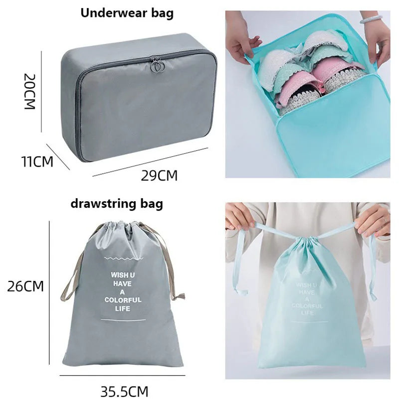 Set of Storage Cubes for Travel Packing