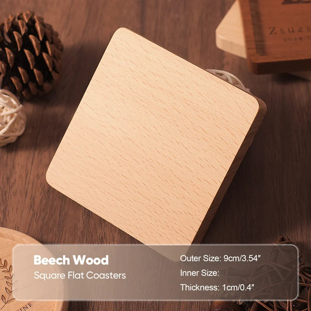 Solid Wood Round Drink Coaster