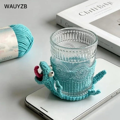 Lizard-Shaped Crochet Drink Coaster