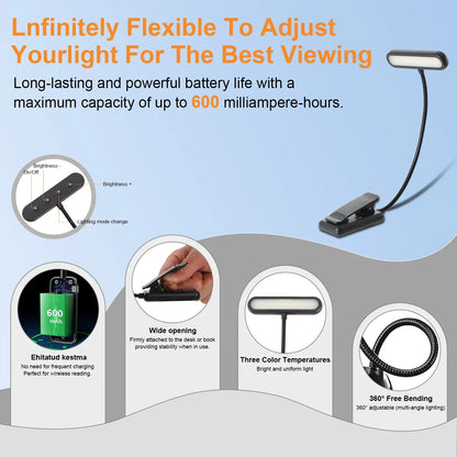 Clip-On LED Reading Lamp – Portable Light Source
