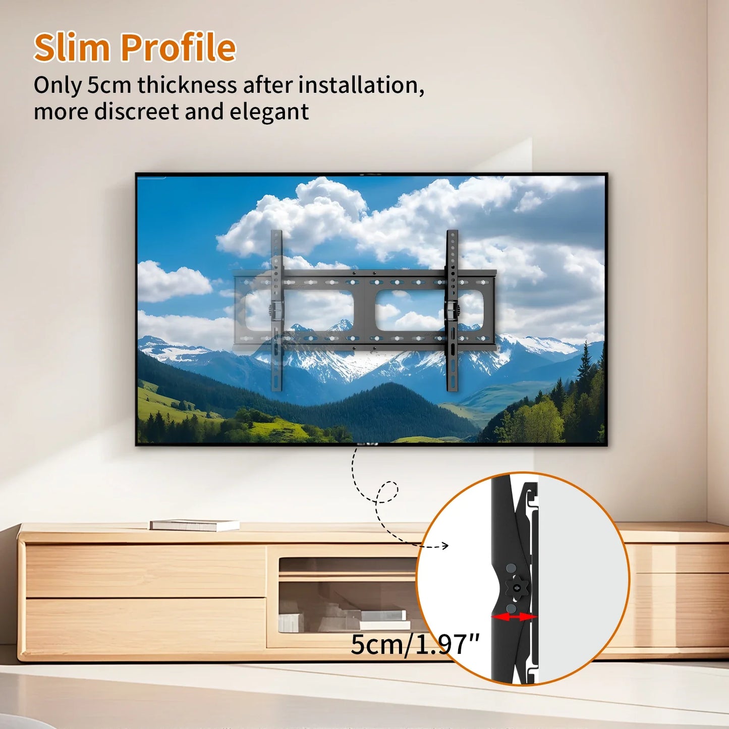 Tilting TV Bracket – Ultra Slim Design for Space-Saving Installation