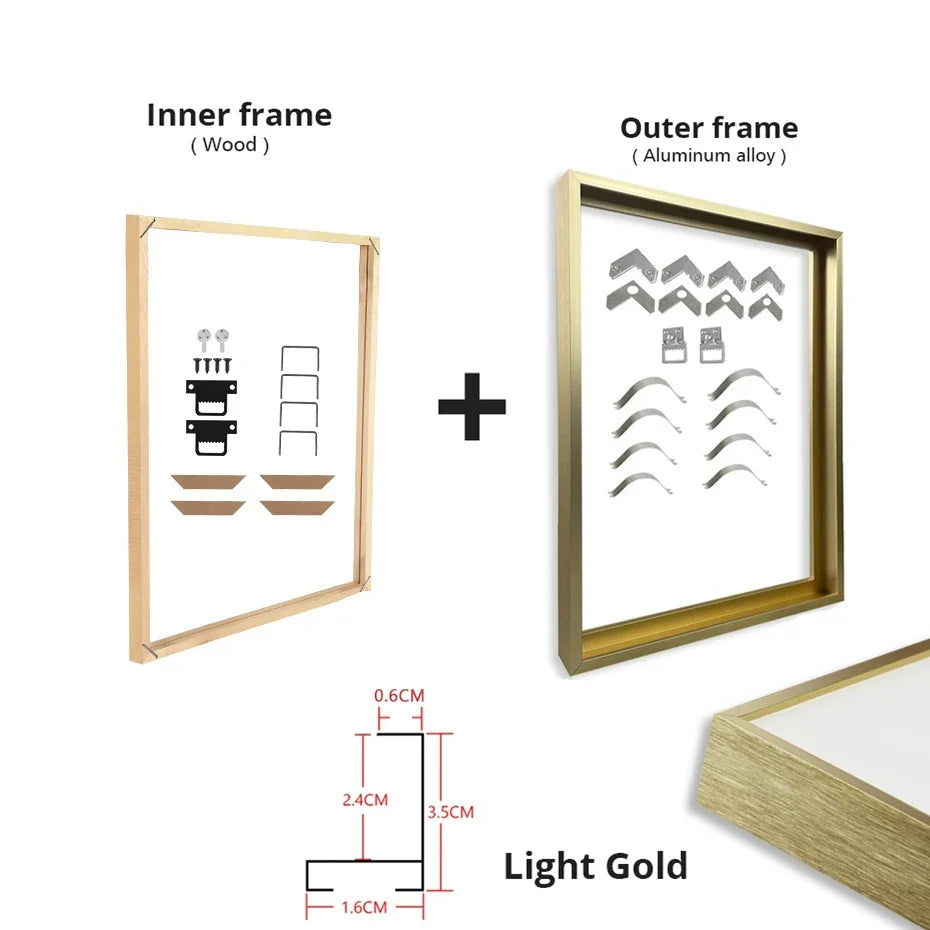 Canvas Frame Kit with Metal and Wooden Elements