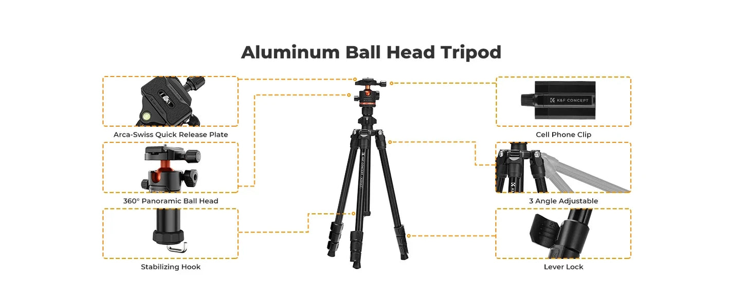 Lightweight Tripod for Cameras – 178cm Height