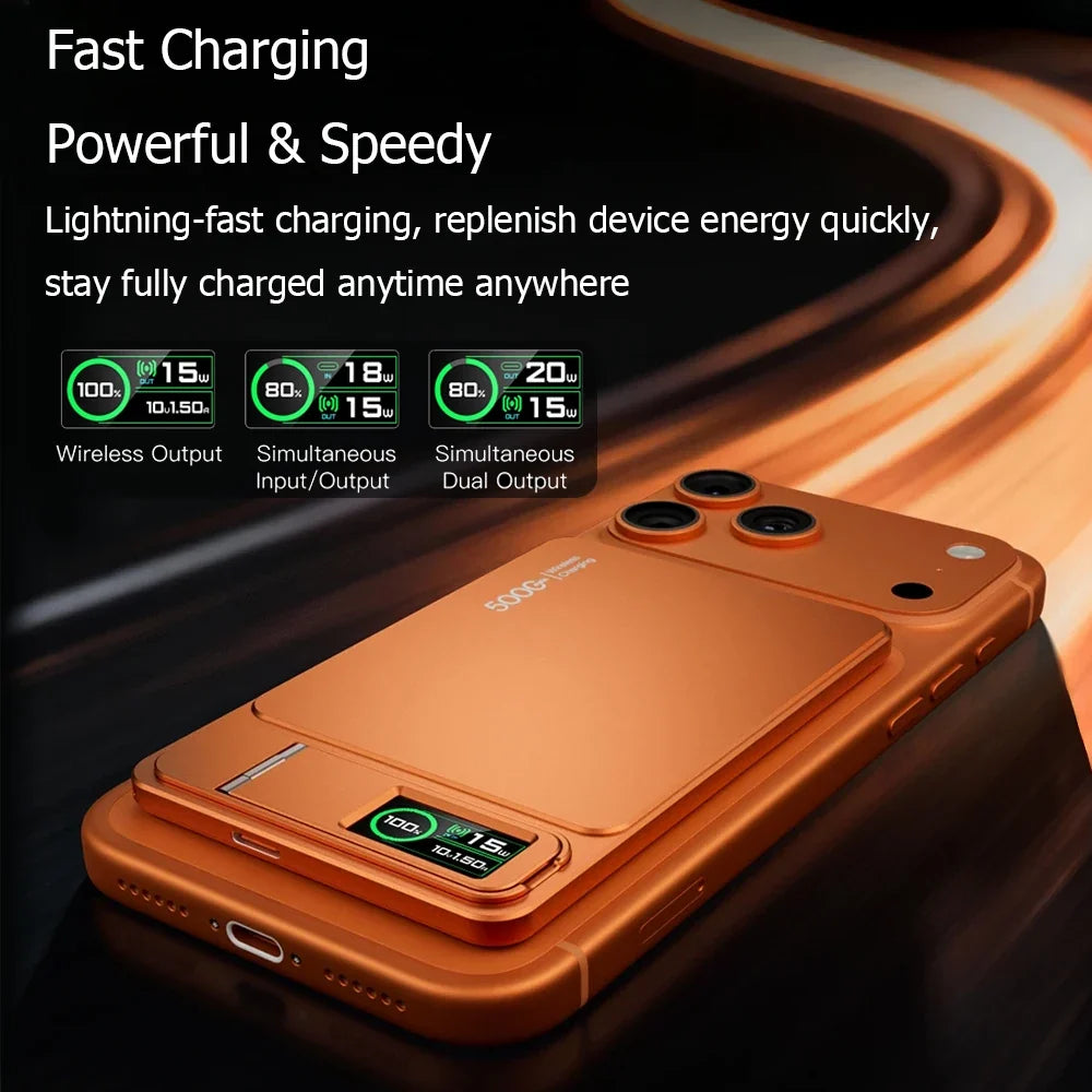 Portable Slim Power Bank with Magnetic Charging Feature
