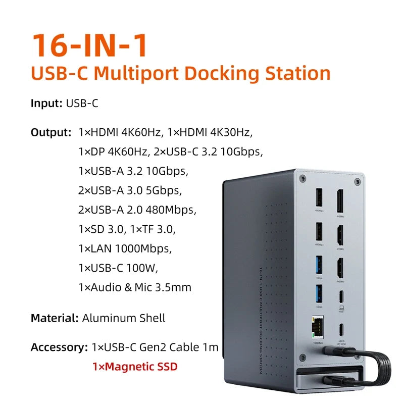 16-in-1 Multiport Docking Station