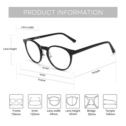 Vintage Round Eyewear with Glass Lenses