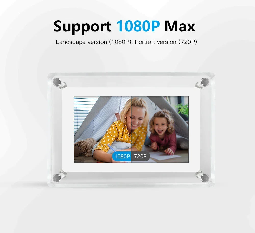 Sleek Wireless Digital Photo Display with Rechargeable Battery