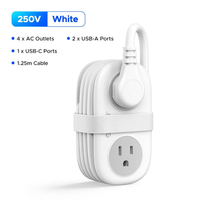 Travel-Friendly Power Strip with Cord Organization