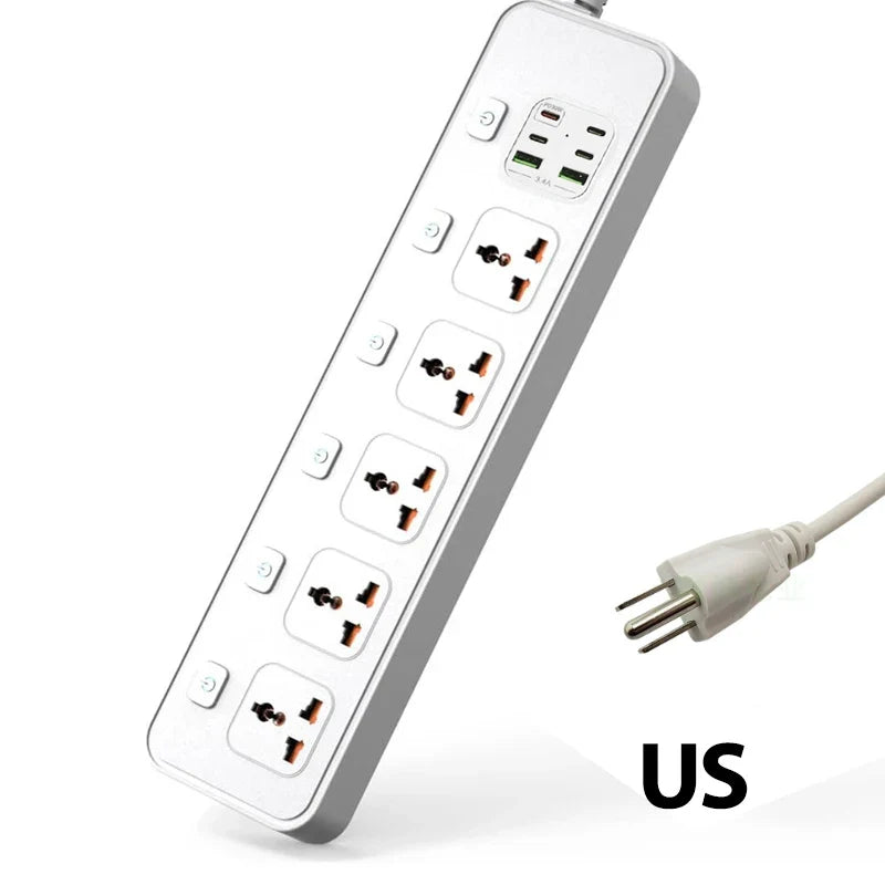 Travel Power Adapter with Multiple Outlets for Global Use