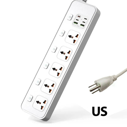 Travel Power Adapter with Multiple Outlets for Global Use