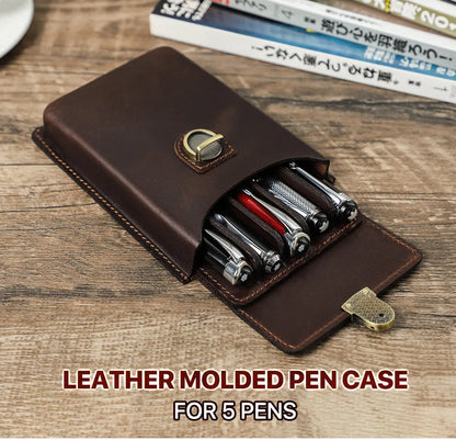Leather Pen Holder – Handcrafted Cowhide Design