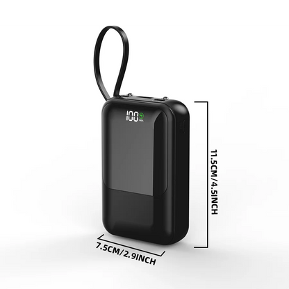 Power Bank with Integrated Cable – High Capacity Portable Charger