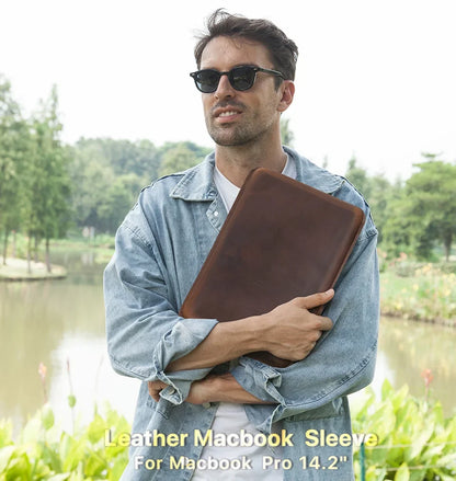 Genuine Leather Laptop Case with Modern Design