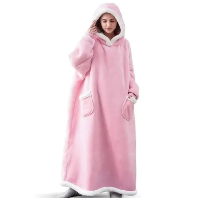 Cozy Fleece Hoodie Blanket in Extra Large Size for Warm Comfort