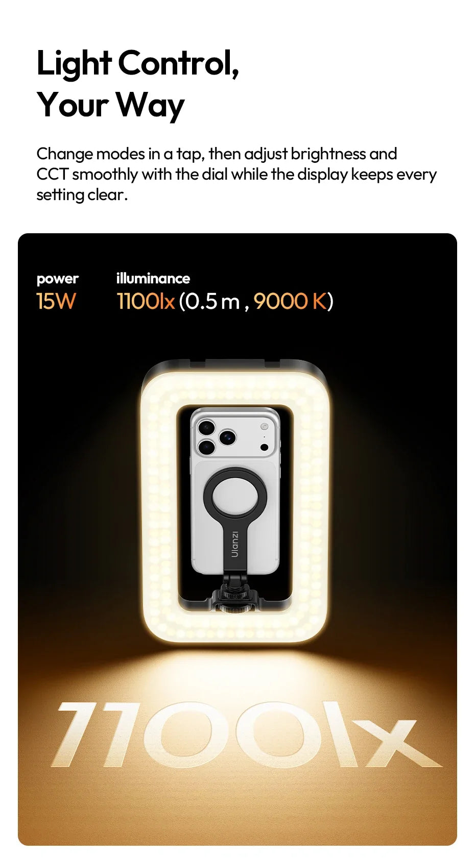 Portable Ring Light with RGB Color Options