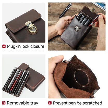Leather Pen Holder – Handcrafted Cowhide Design