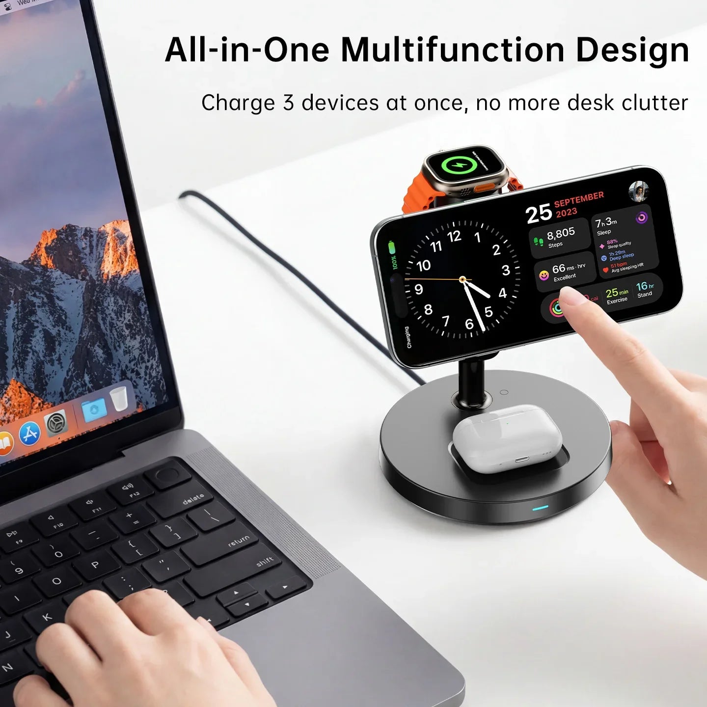 Wireless Charging Stand with Magnetic Fast Charge Feature