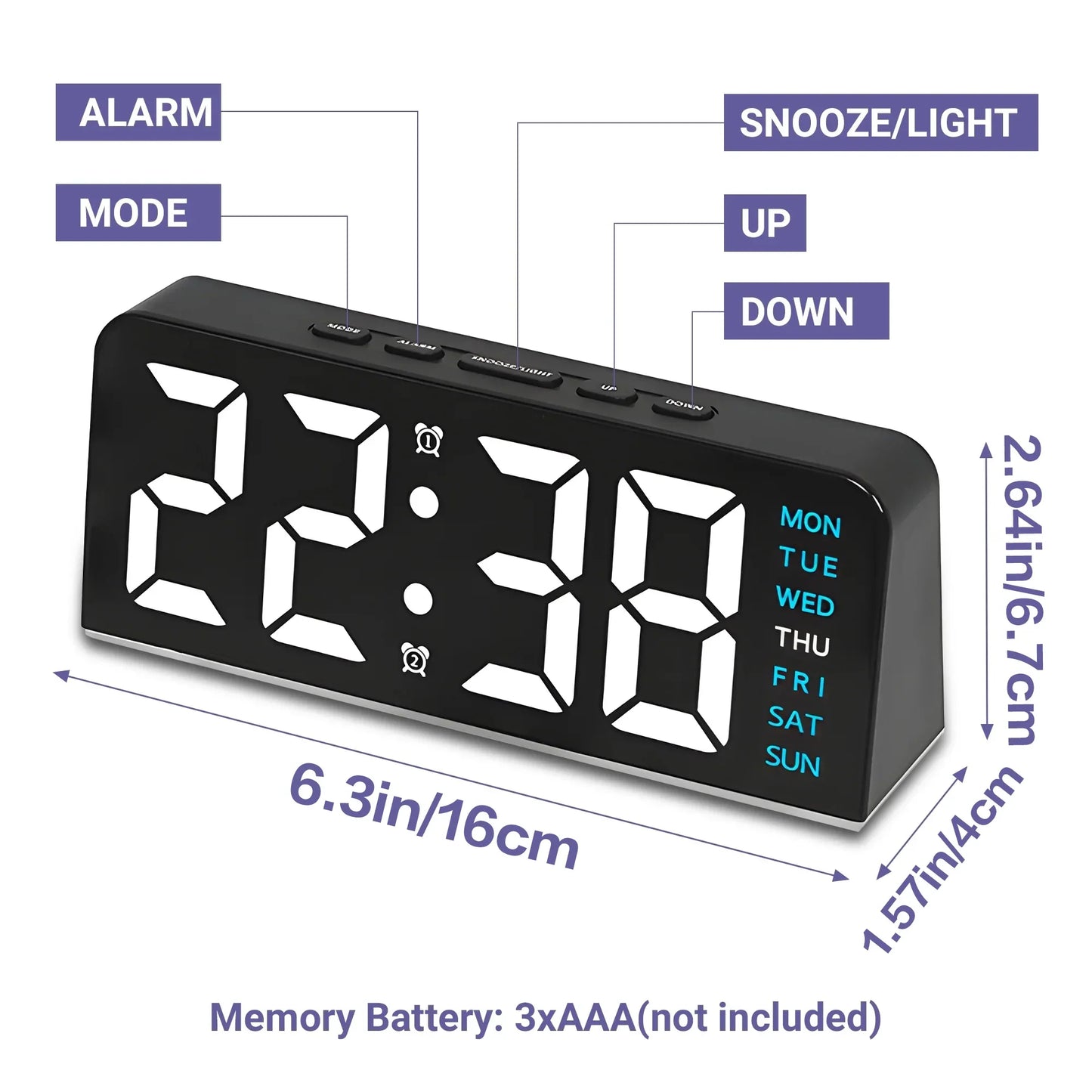 Compact Night Light Alarm Clock