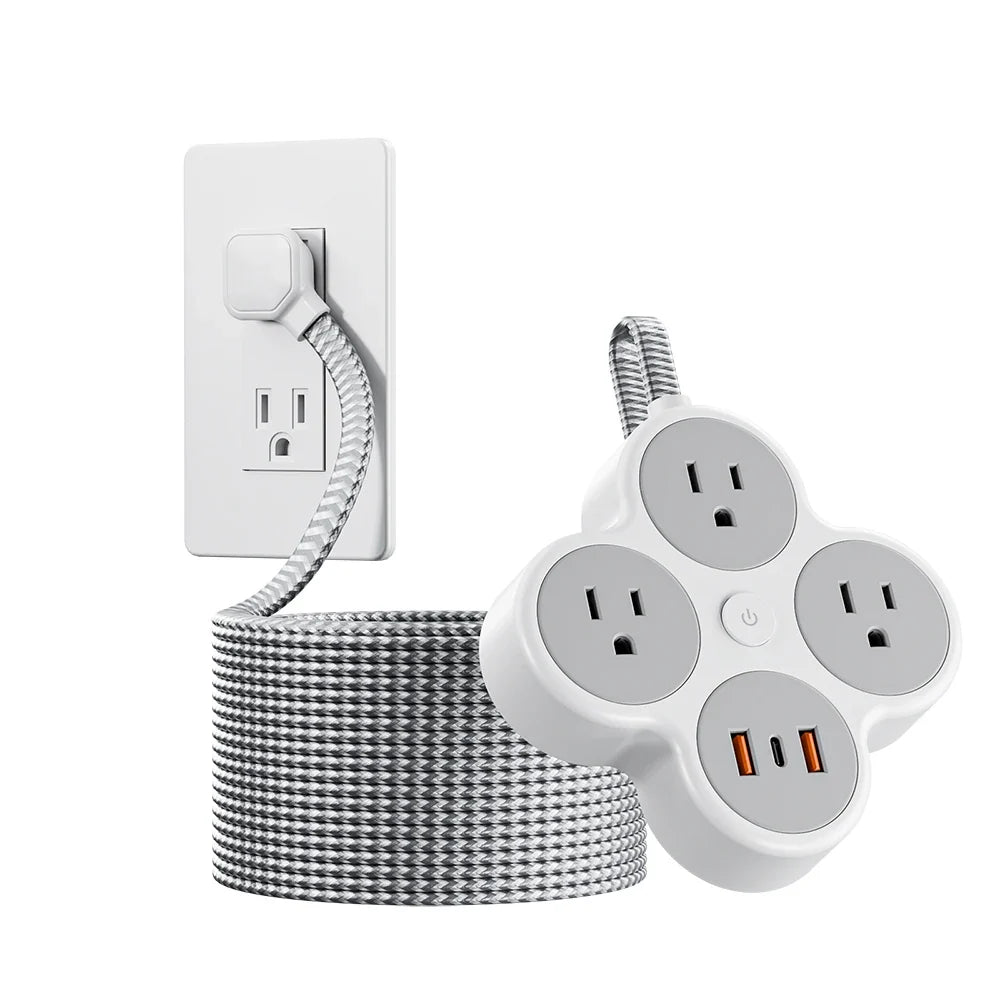 Multi-Outlet Power Strip with Braided Cable