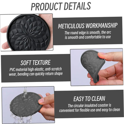 Round Silicone Coasters for Drinks - Set of 4