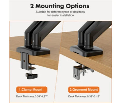 Dual Monitor Stand with Gas Spring Adjustment