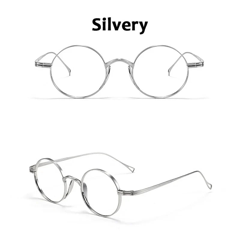 Round Retro Glasses with Titanium Frame