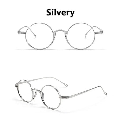 Round Retro Glasses with Titanium Frame