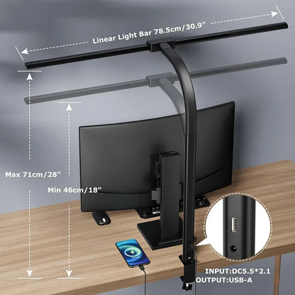 Architectural Desk Lamp with Dual Heads