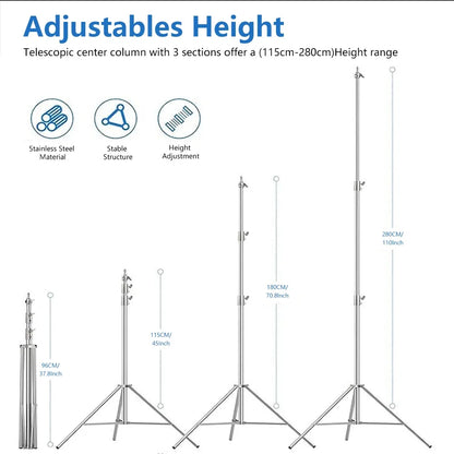 Tripod for Studio Lighting - 2.9M Height Adjustable Stand