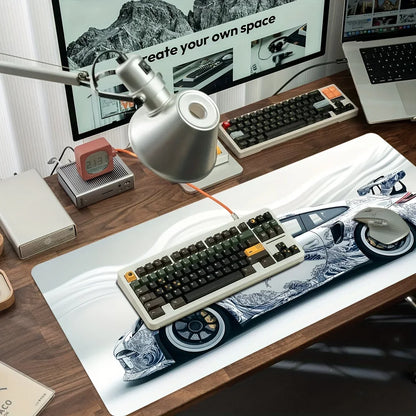 Large Gaming Mouse Pad Featuring Sports Car Graphic