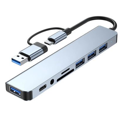 Multi-Function USB-C Hub with 8 Ports