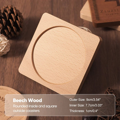 Solid Wood Round Drink Coaster