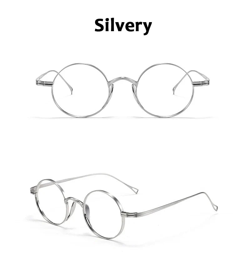 Round Retro Glasses with Titanium Frame