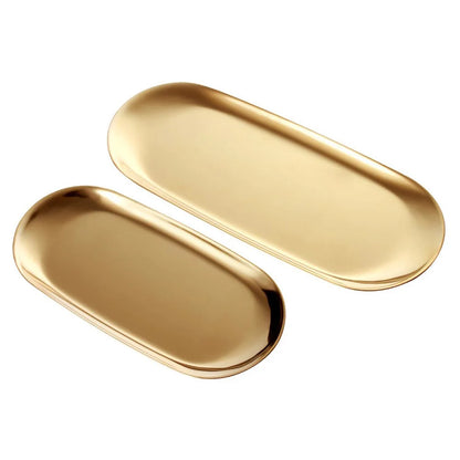 Stainless Steel Tray for Organized Storage in Gold Finish