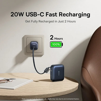 Compact Portable Charger with Integrated Cable