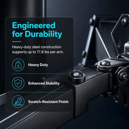 Heavy-Duty Dual Monitor Stand for Two Screens