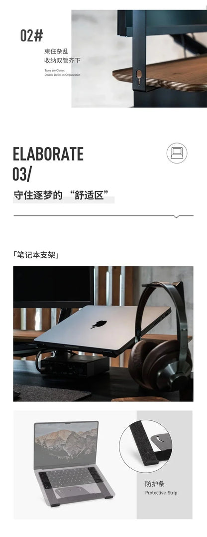 Desk Riser with Integrated Cable Organization System